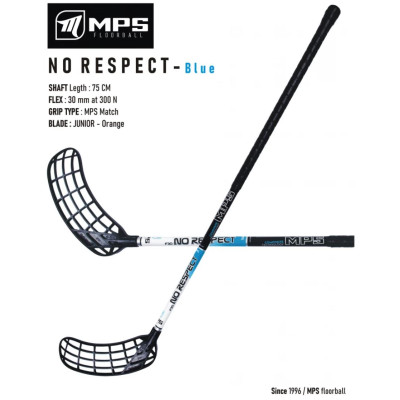 Florbalová hokejka MPS NO RESPECT Black/Blue 100 cm