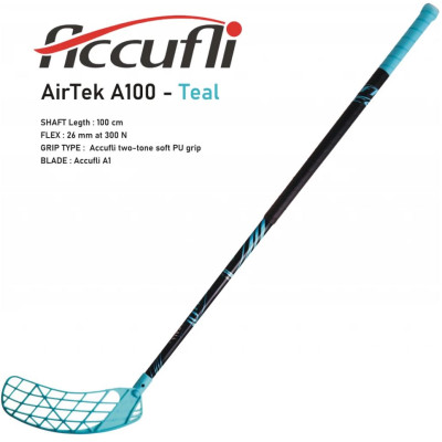 Florbalová hokejka ACCUFLI AirTek A100 Teal