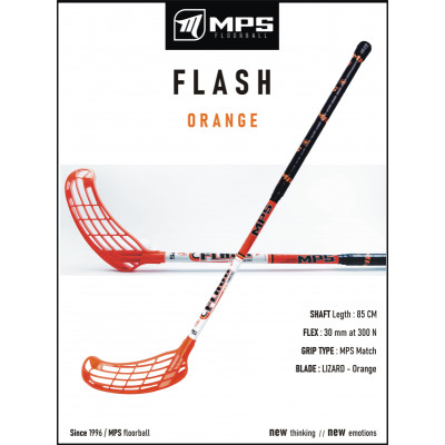 Florbalová hokejka MPS FLASH Orange Junior 85cm