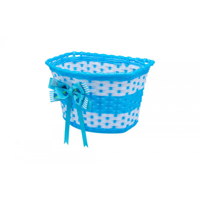 Košík na riadidlá plastový modrá-biela