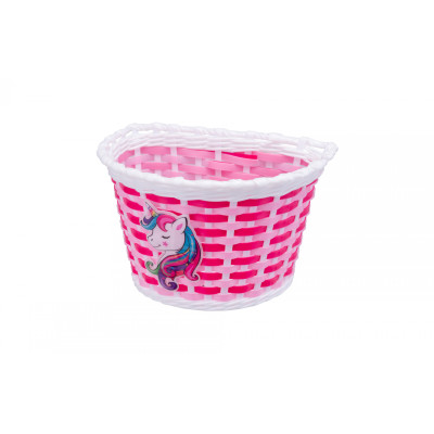 Košík na riadidlá plastový ružový Unicorn
