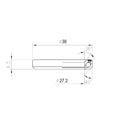 FSA ložisko TH-373  38x27.2x6.5mm 36°x45°