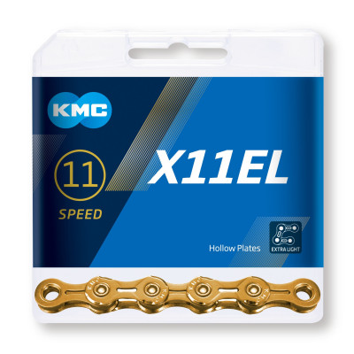 Reťaz KMC X11EL Ti-N zlatá 11-kolo 118 článkov